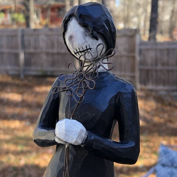 Creepy Odd Gothic Ghost Girl Altered Repainted Willow Tree Figure Figurine Goth - Picture 6 of 8